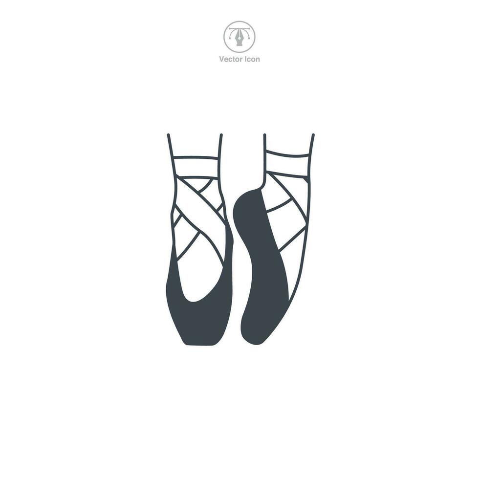 ballet Zapatos icono símbolo vector ilustración aislado en blanco antecedentes