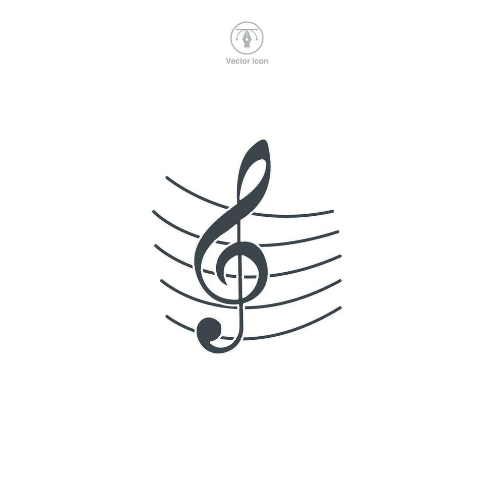 música Nota icono símbolo vector ilustración aislado en blanco antecedentes