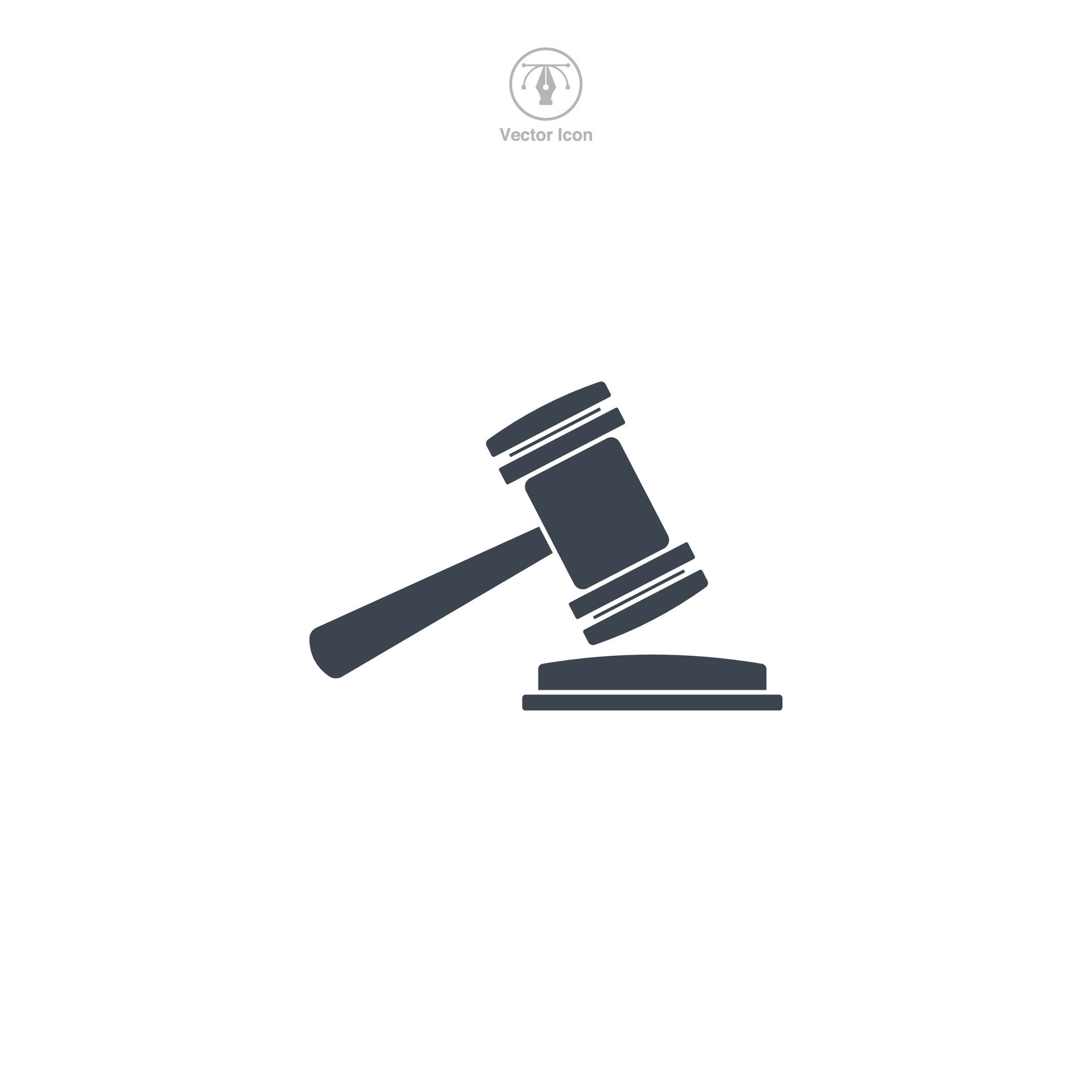 Auction Gavel icon symbol vector illustration isolated on white