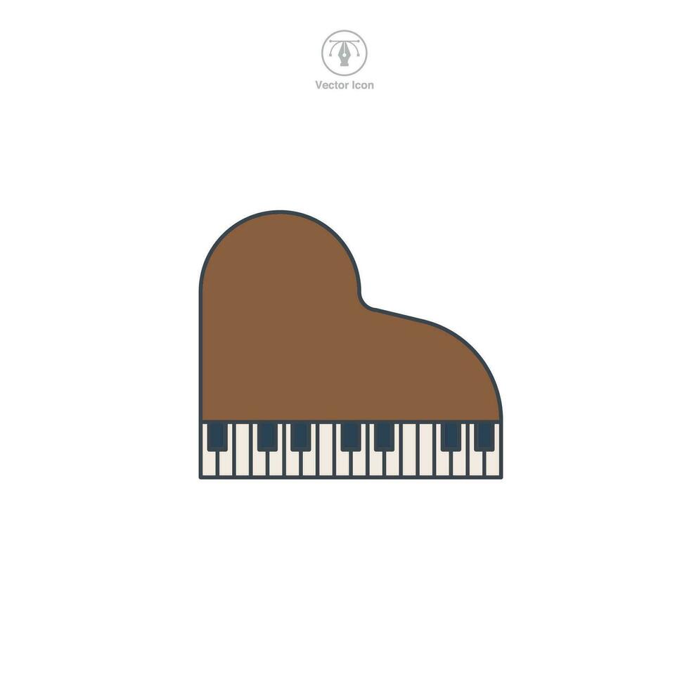 piano icon symbol vector illustration isolated on white background