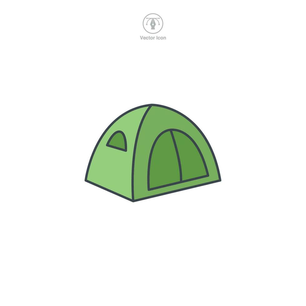 Tent icon symbol vector illustration isolated on white background