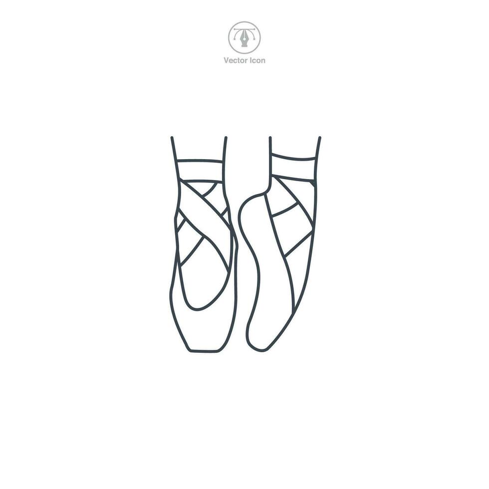 ballet Zapatos icono símbolo vector ilustración aislado en blanco antecedentes