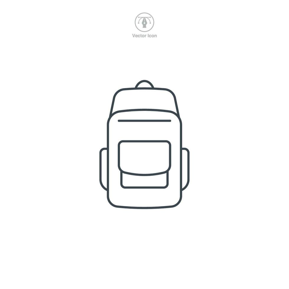 Backpack icon symbol vector illustration isolated on white background