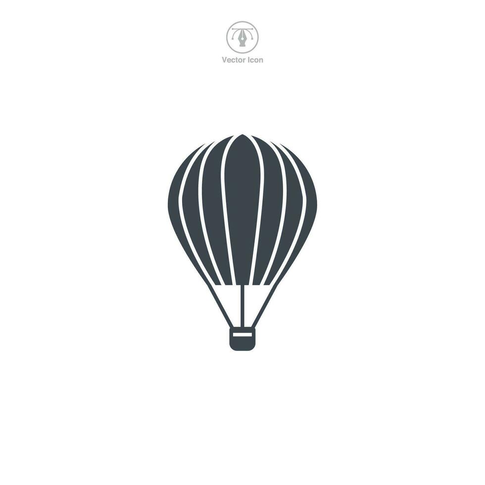 caliente aire globo icono símbolo vector ilustración aislado en blanco antecedentes