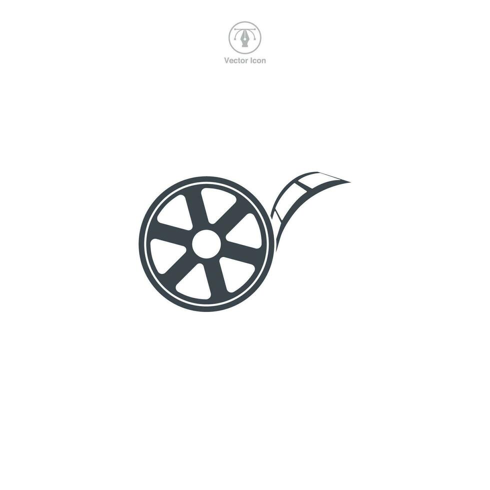 Film Reel icon symbol vector illustration isolated on white background