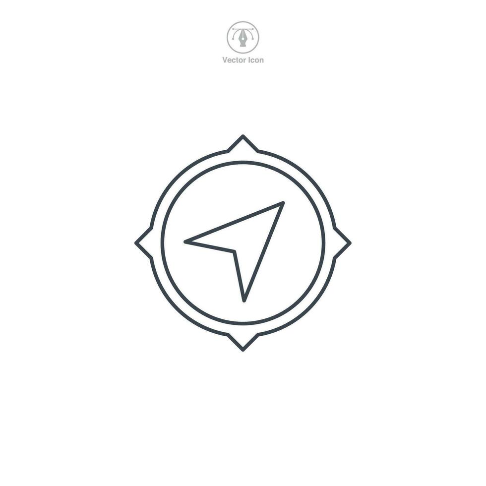 Compass icon symbol vector illustration isolated on white background