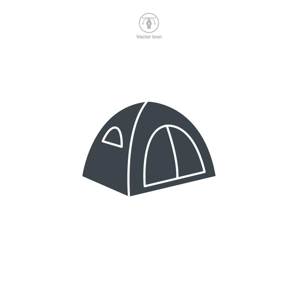 Tent icon symbol vector illustration isolated on white background