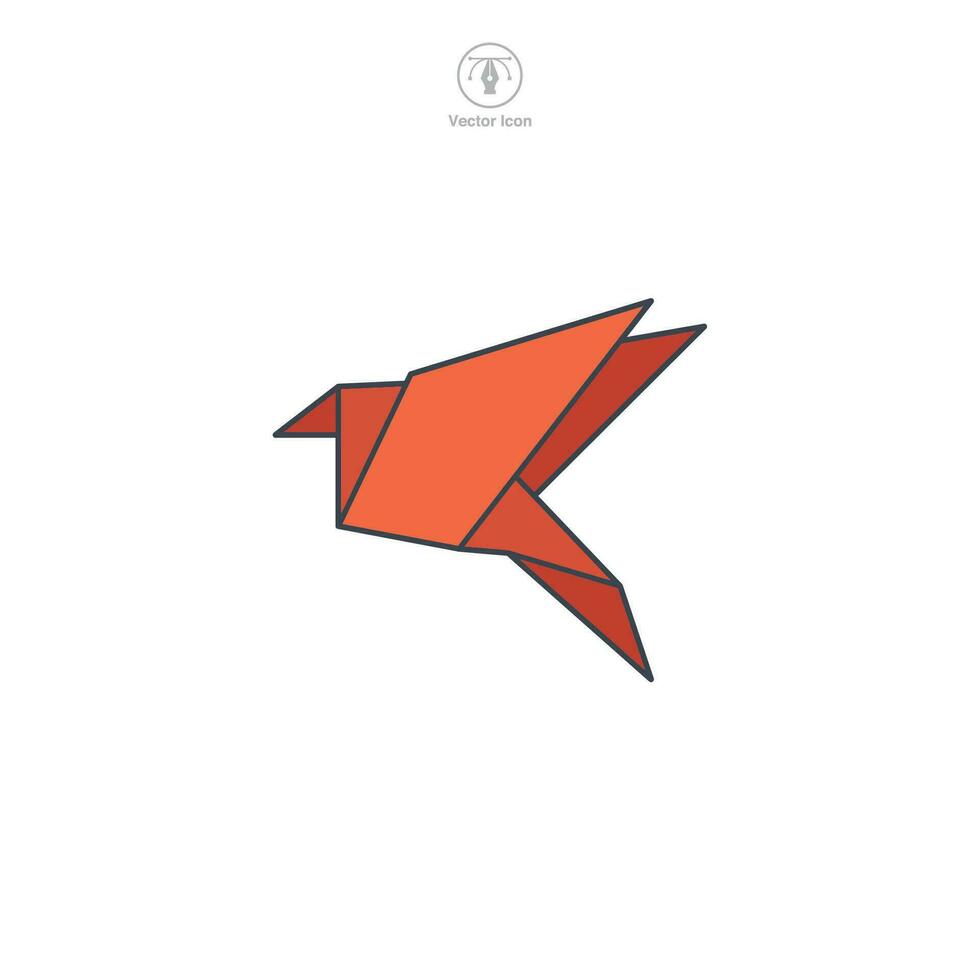 origami pájaro icono símbolo vector ilustración aislado en blanco antecedentes