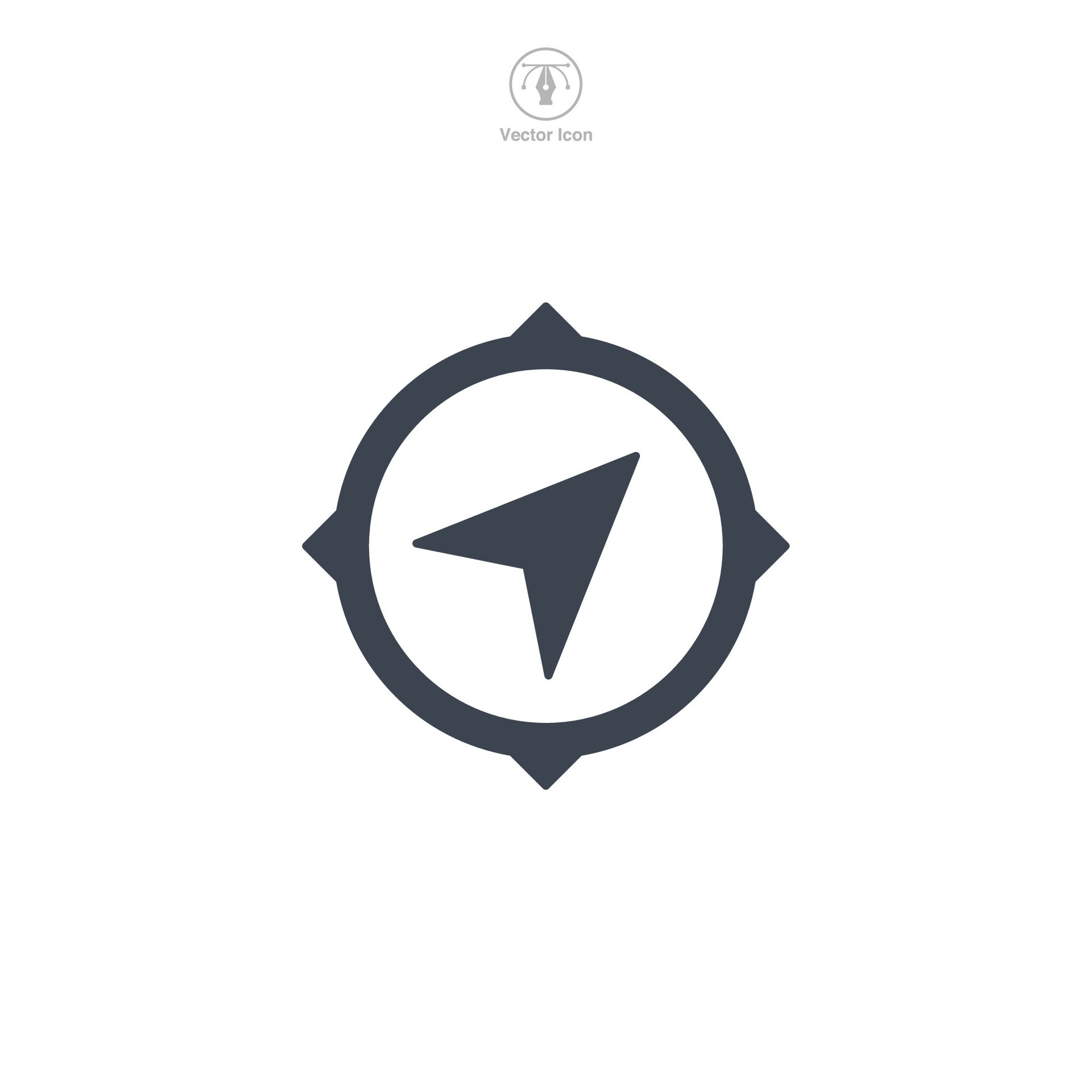 Compass icon symbol vector illustration isolated on white background