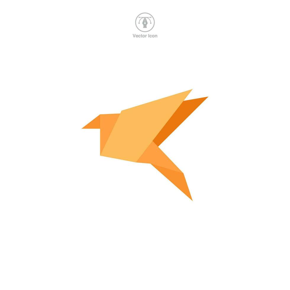 origami pájaro icono símbolo vector ilustración aislado en blanco antecedentes