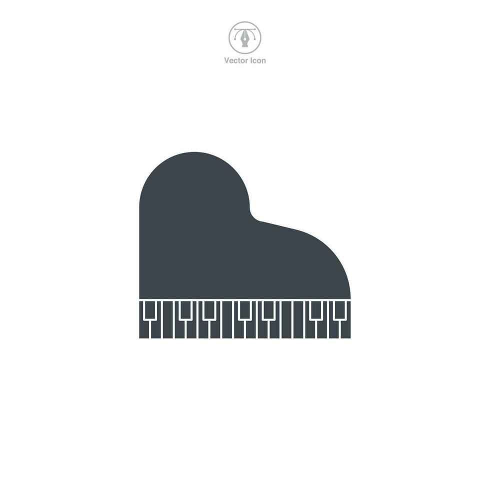 piano icon symbol vector illustration isolated on white background