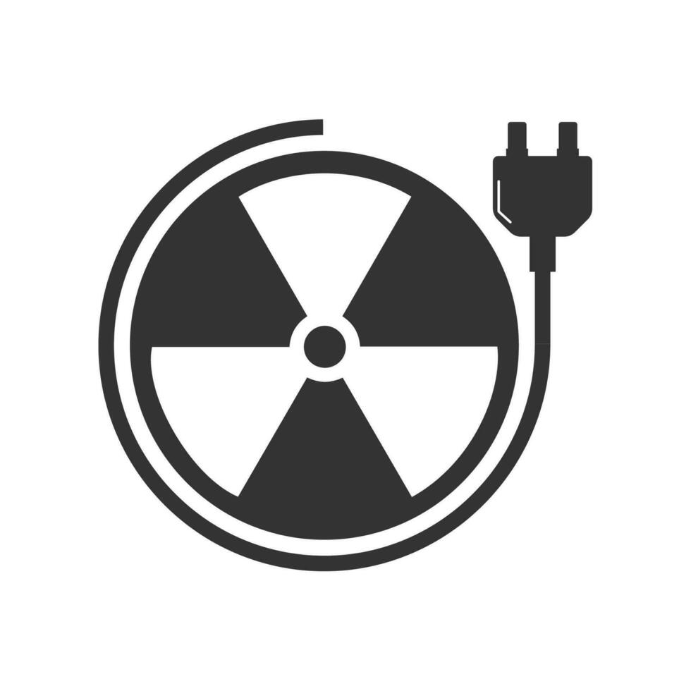 Vector illustration of nuclear charger icon in dark color and white background