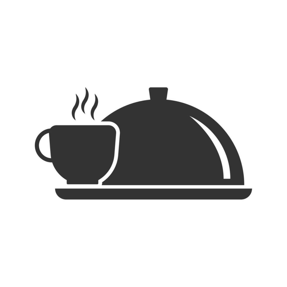 vector ilustración de restaurante icono en oscuro color y blanco antecedentes