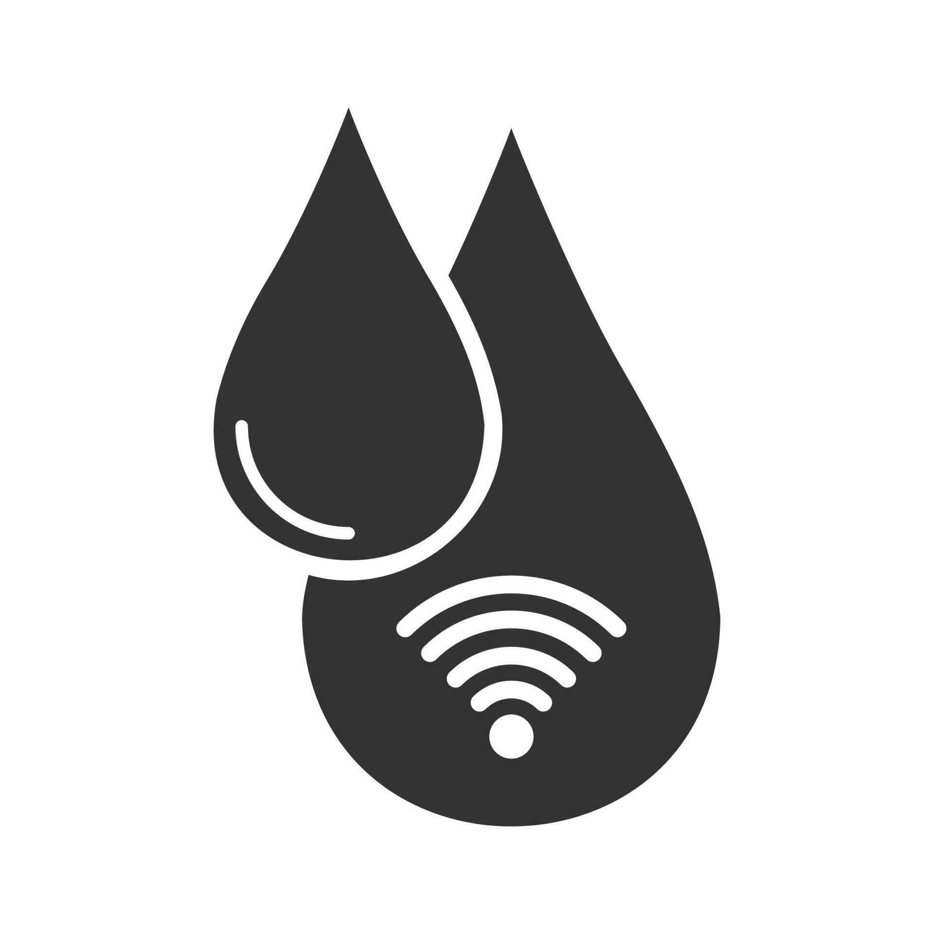 Vector illustration of water signal icon in dark color and white