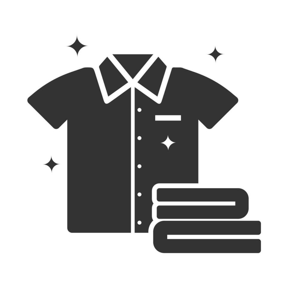 Vector illustration of clean folds icon in dark color and white background