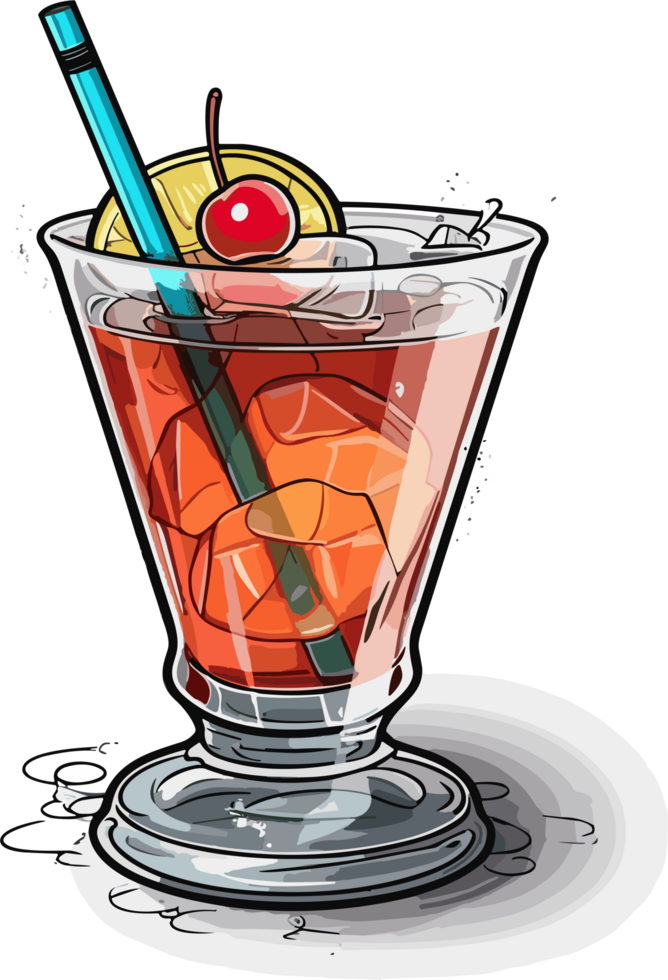 cute cocktail in white background AI Generative png