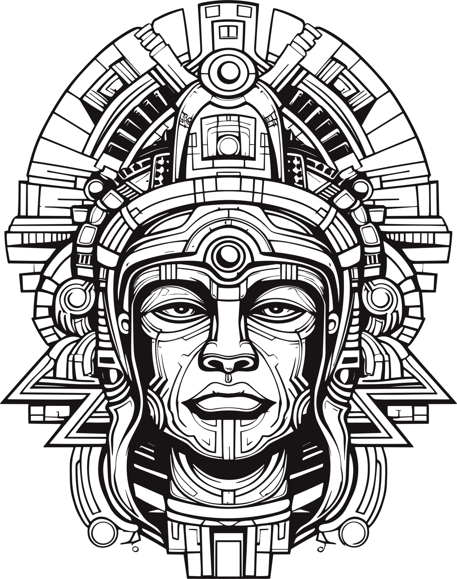 Mayan Head Art