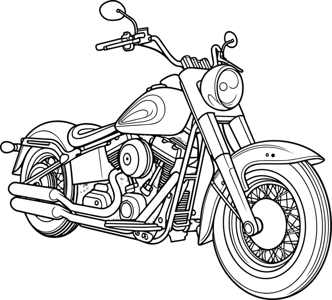 moto Fahrrad im schwarz ai generativ png