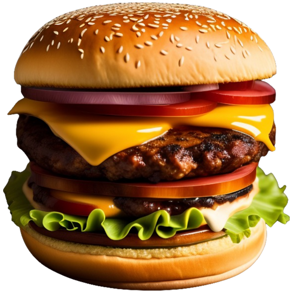 saborear a perfeito hamburguer generativo com ai png