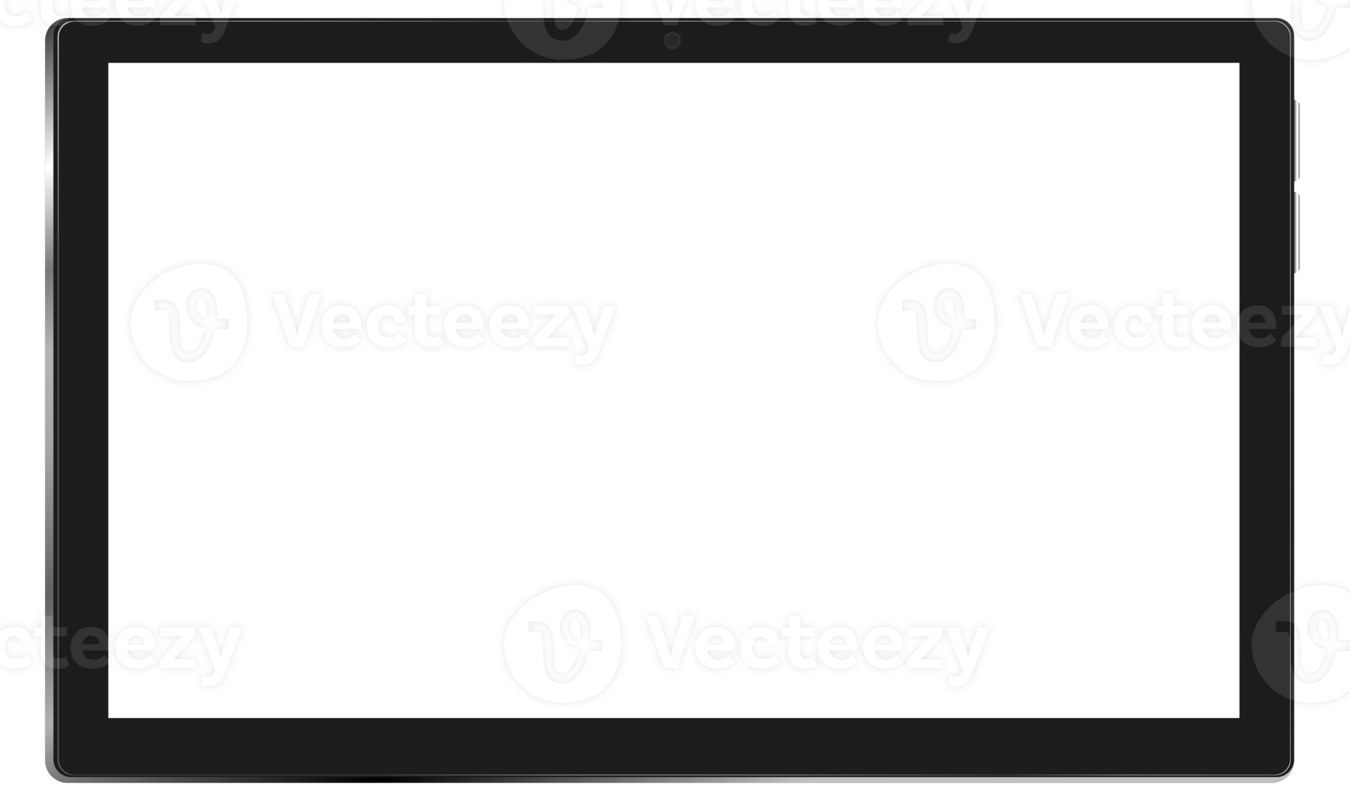 Tablet computer with blank touch screen isolated,illustration 3D Modern Digital White Display