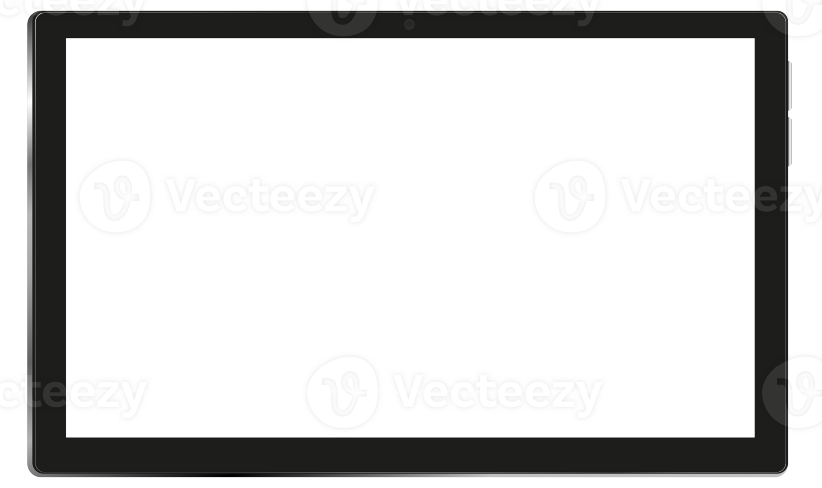 Tablet computer with blank touch screen isolated,illustration 3D Modern Digital White Display Mockup png