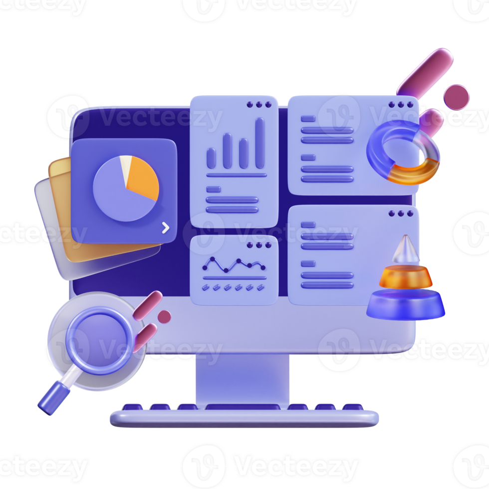 Business Interface 3D Illustration png