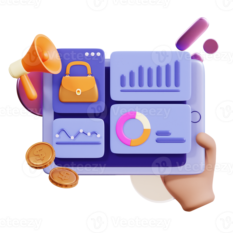 Business Interface 3D Illustration png