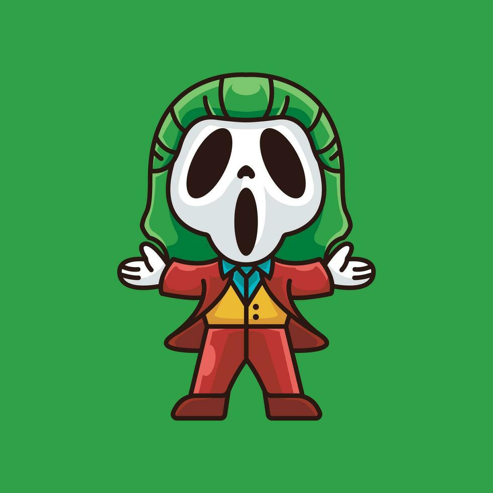 Skull joker Cartoon character vector