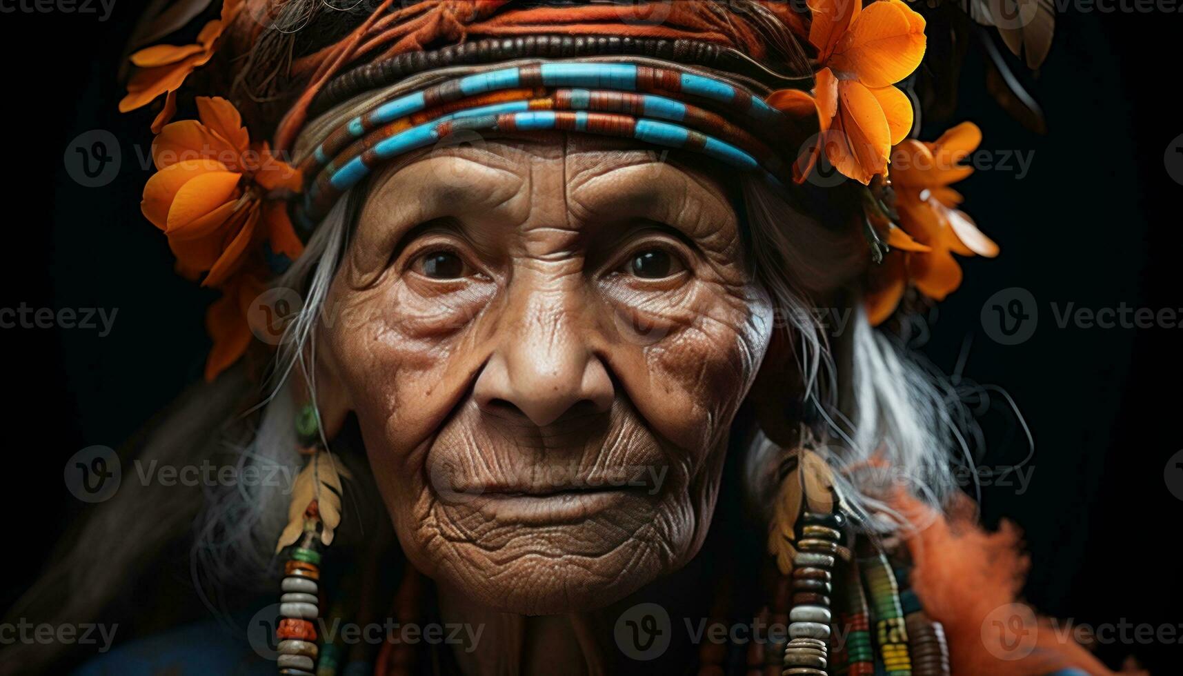 an old Woman From Autonomous Region Of Bougainville photo