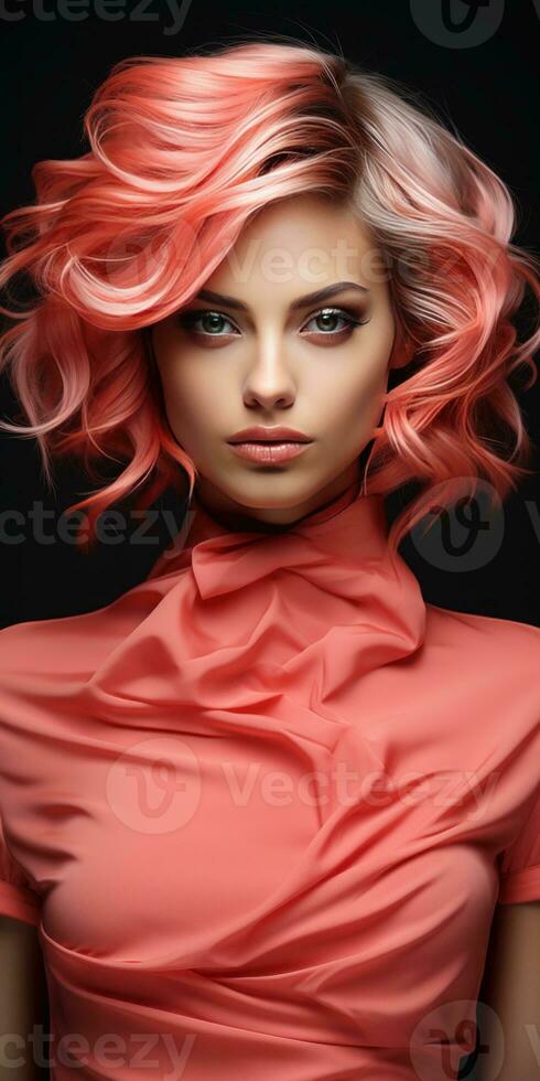fashion photo of a young stylish red haired model