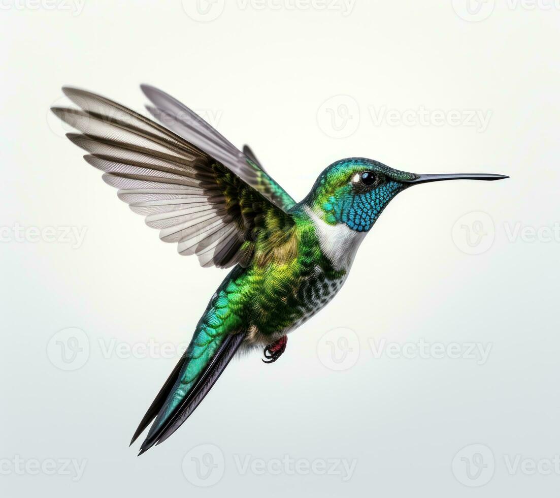 Flying hummingbird isolated photo