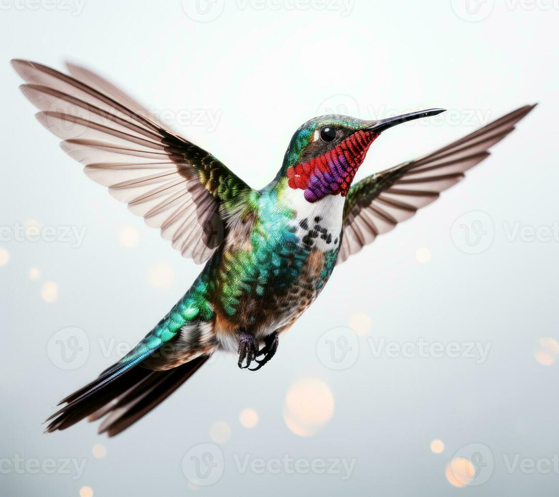 Flying hummingbird isolated photo