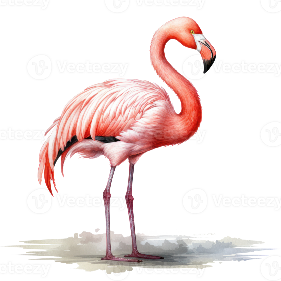 Watercolor Pink Flamingo Isolated 26497690 Png