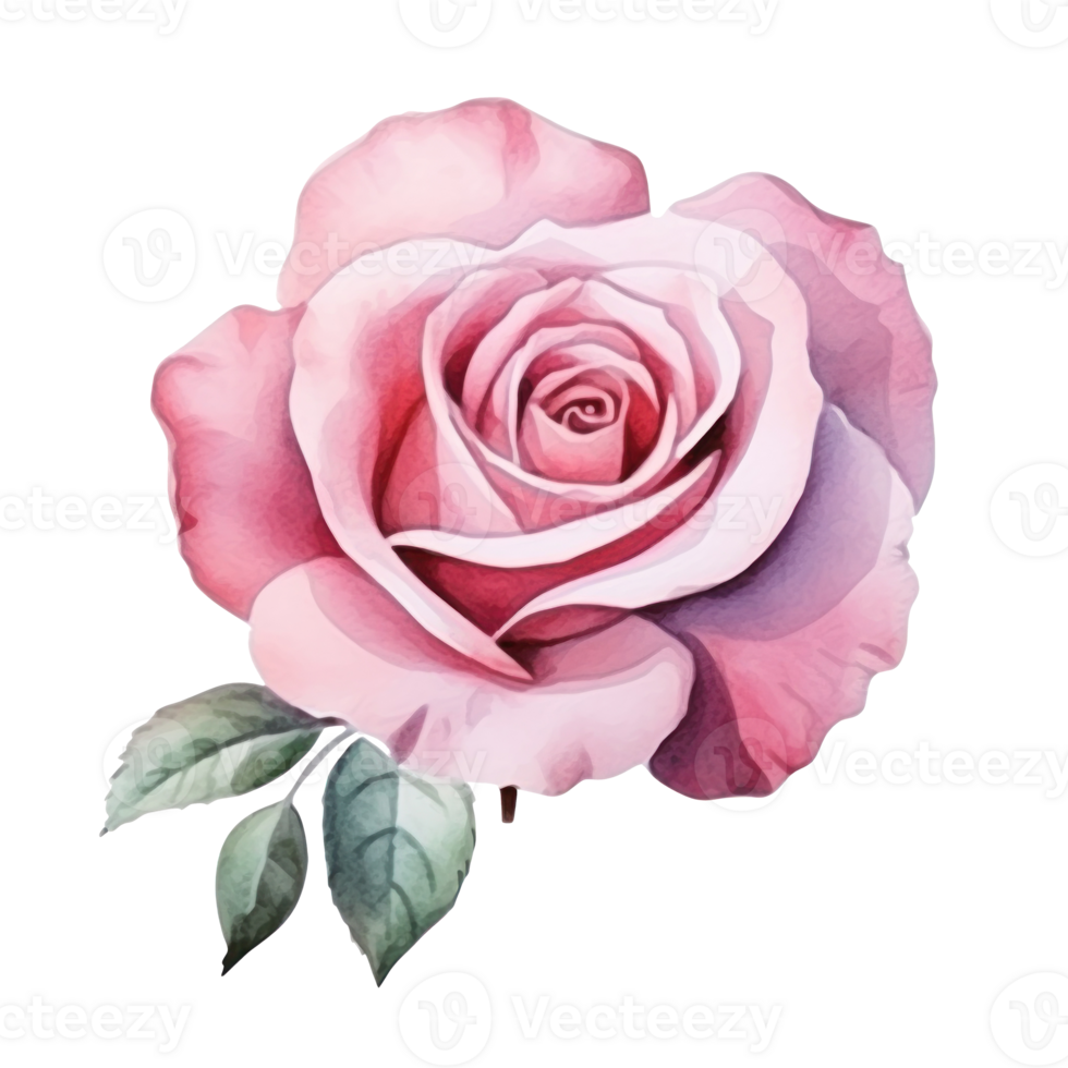 Watercolor rose flower isolated png