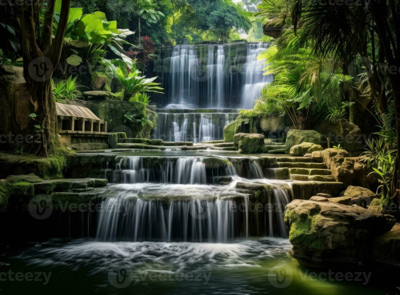 Natural waterfall background photo