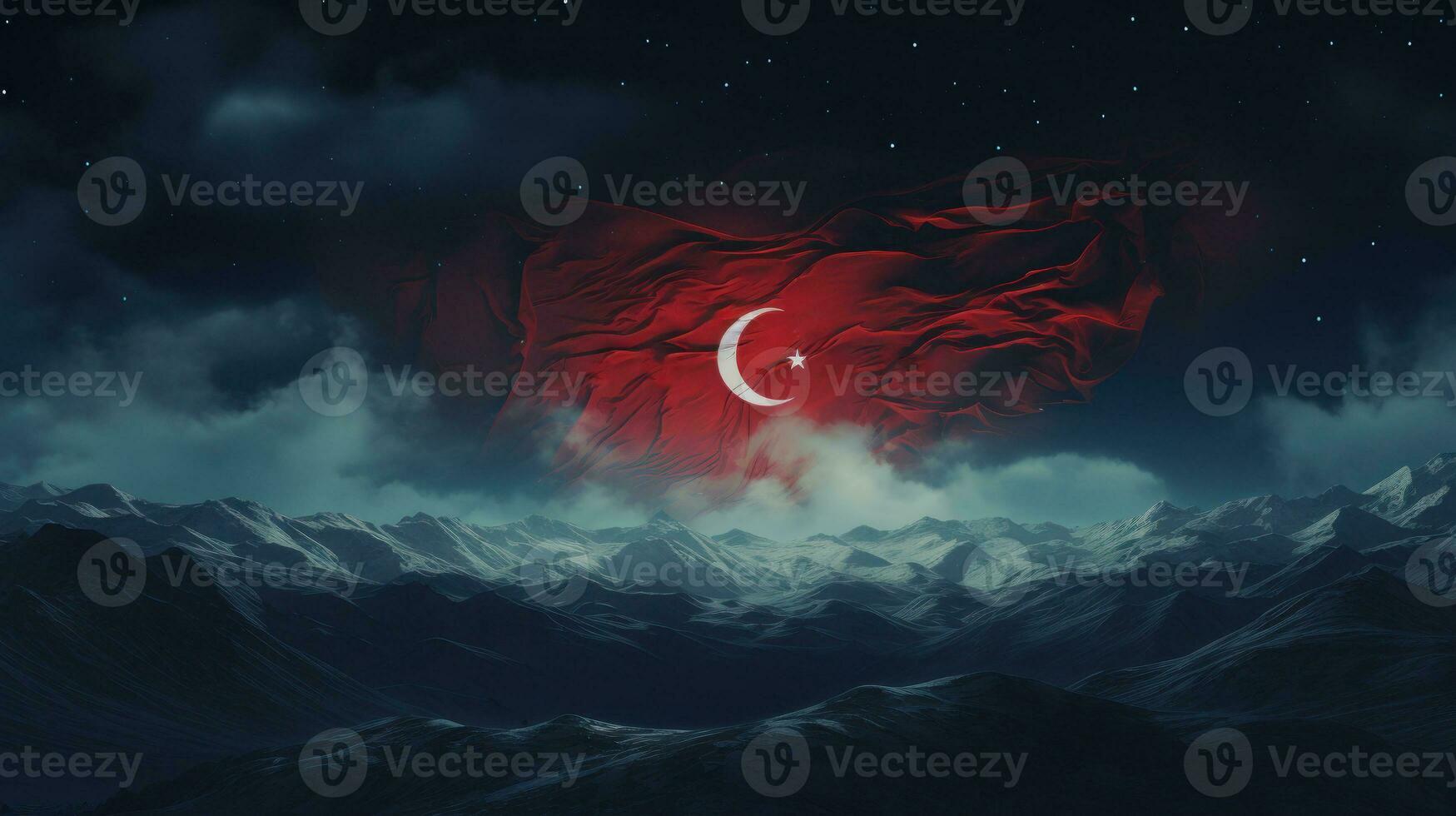Red Turkish flag photo