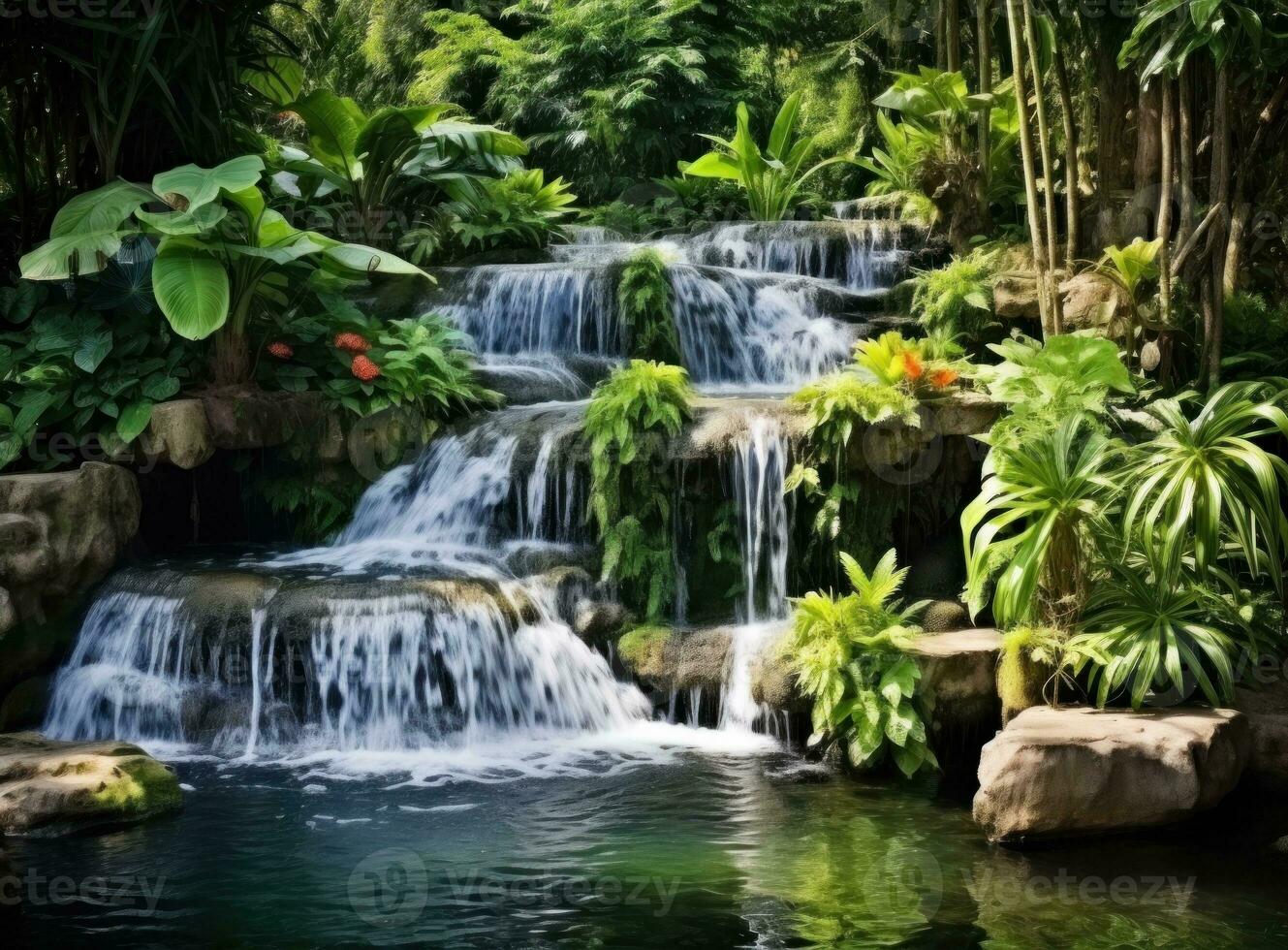 Natural waterfall background photo