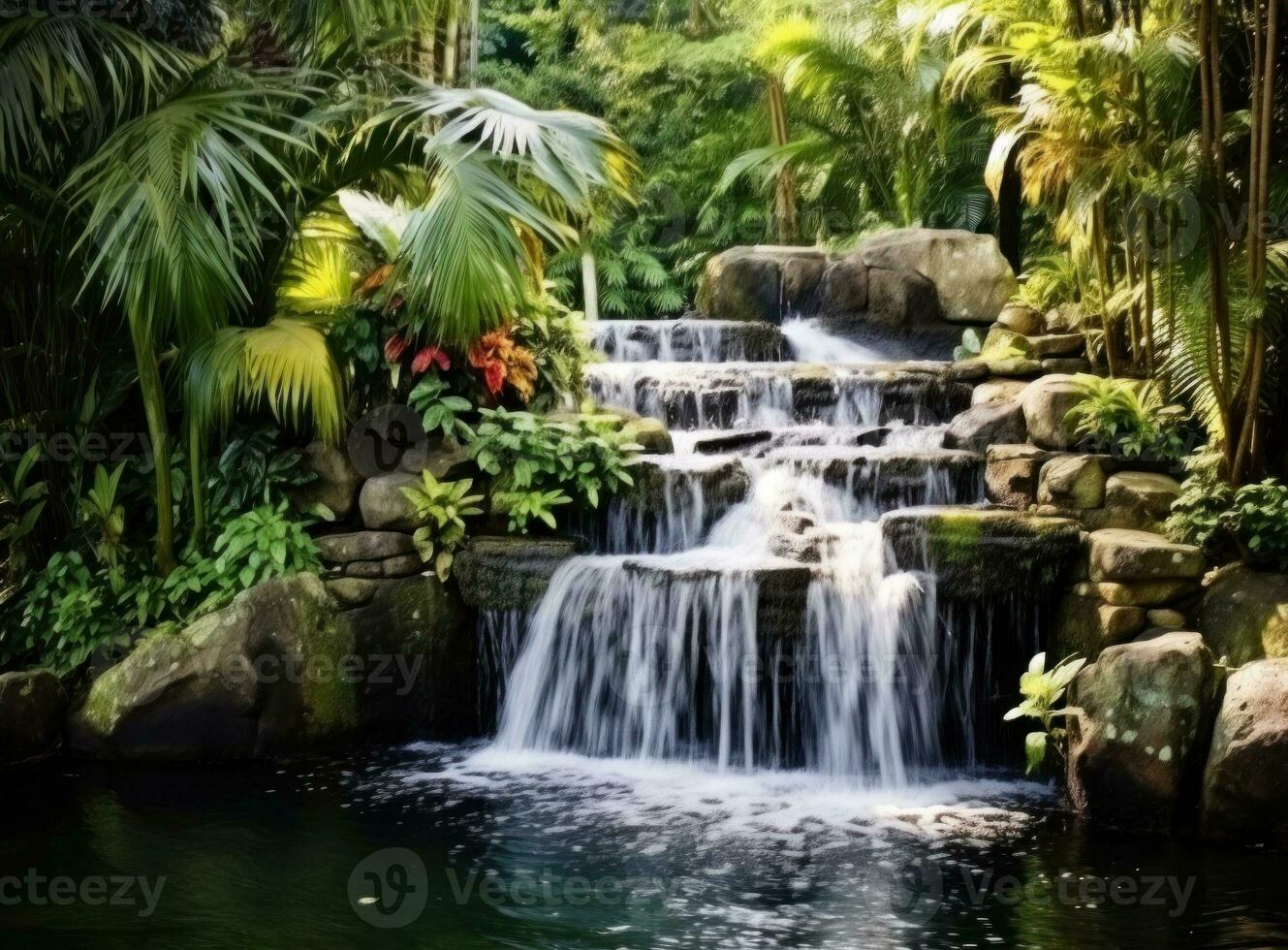 Natural waterfall background photo