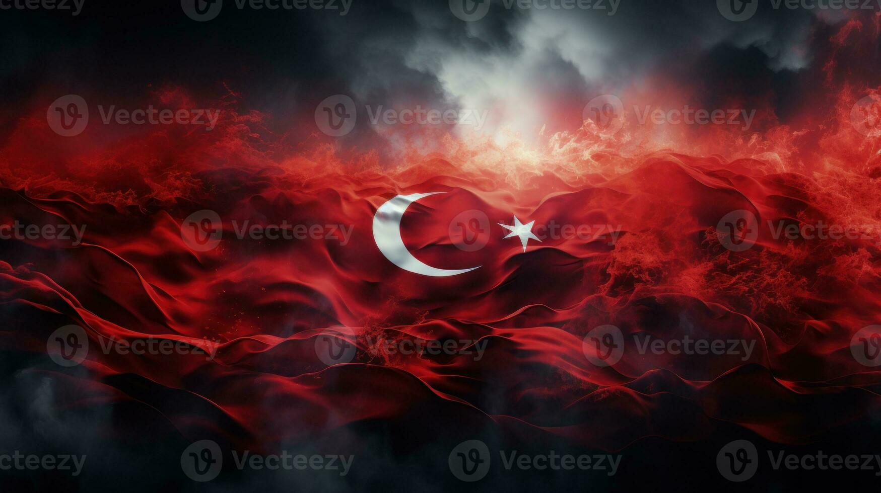 Red Turkish flag photo