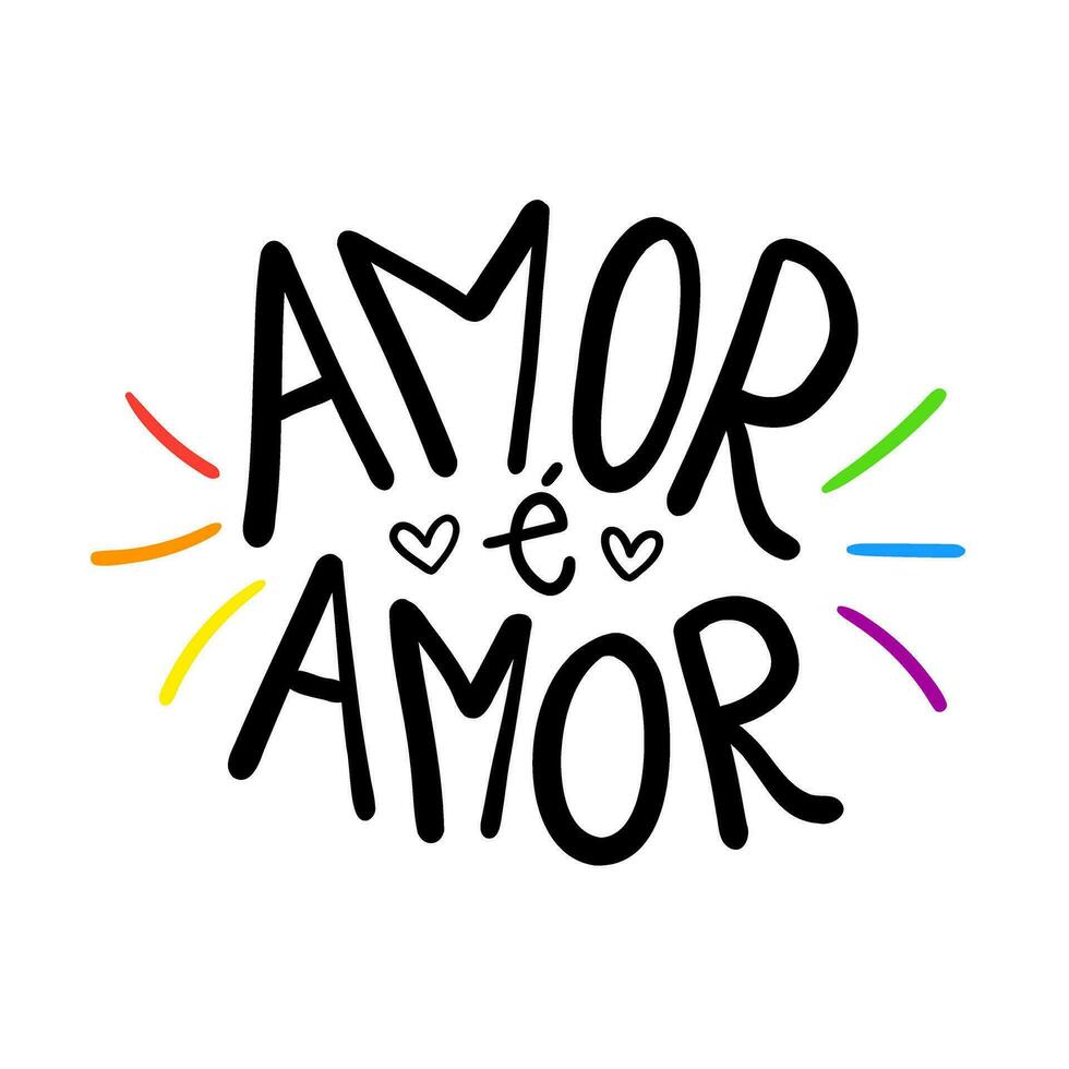 LGBT slogan in Brazilian Portuguese. Cute simple design. vector