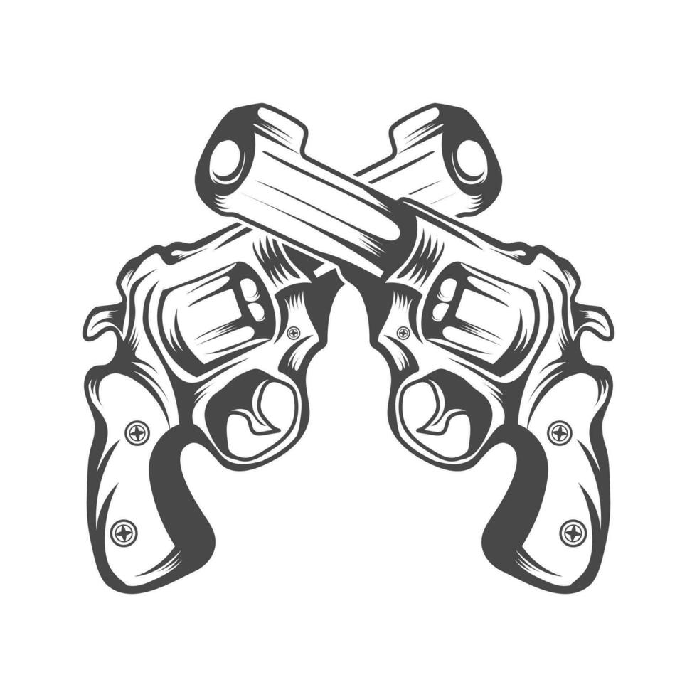 Short gun vector design black and white illustration