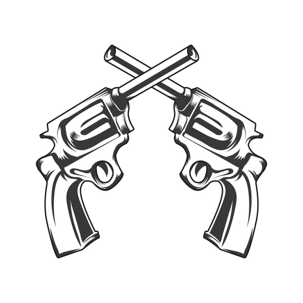 corto pistola negro y blanco vector diseño