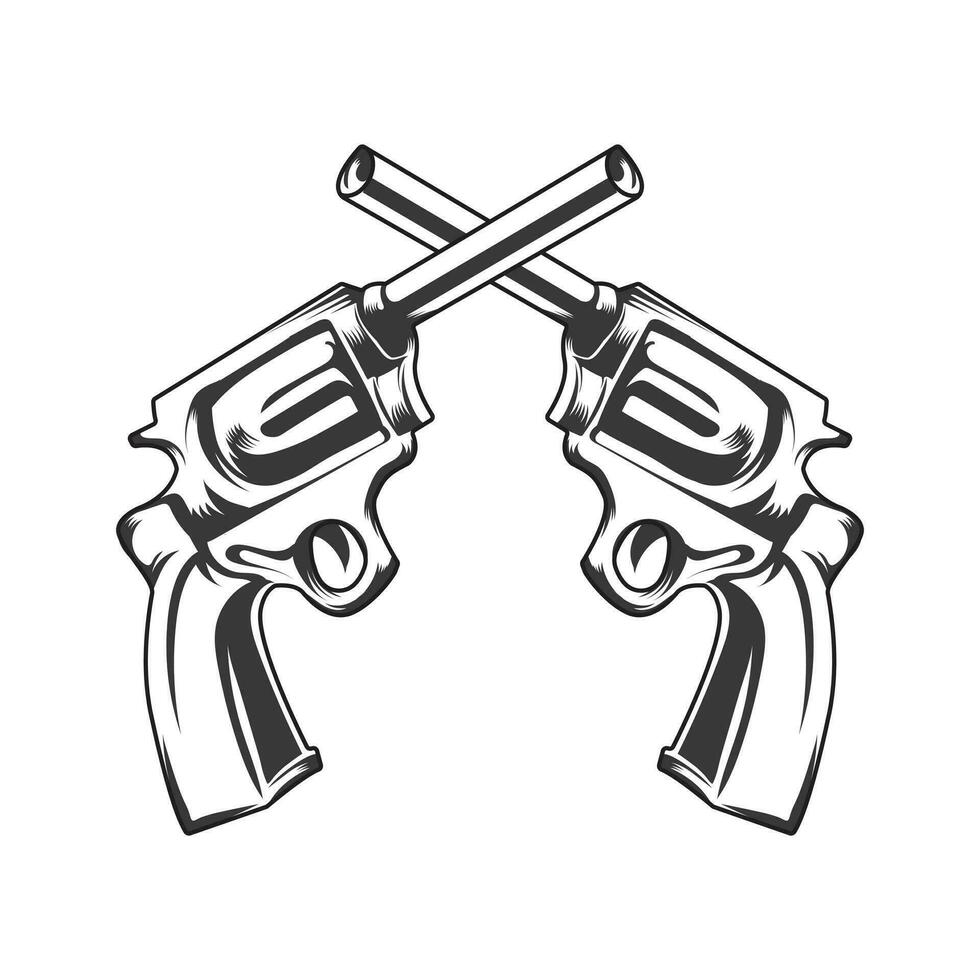 Short gun black and white vector design