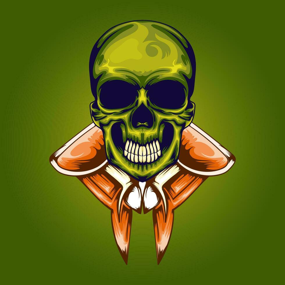 A skull wearing a code vector illustration
