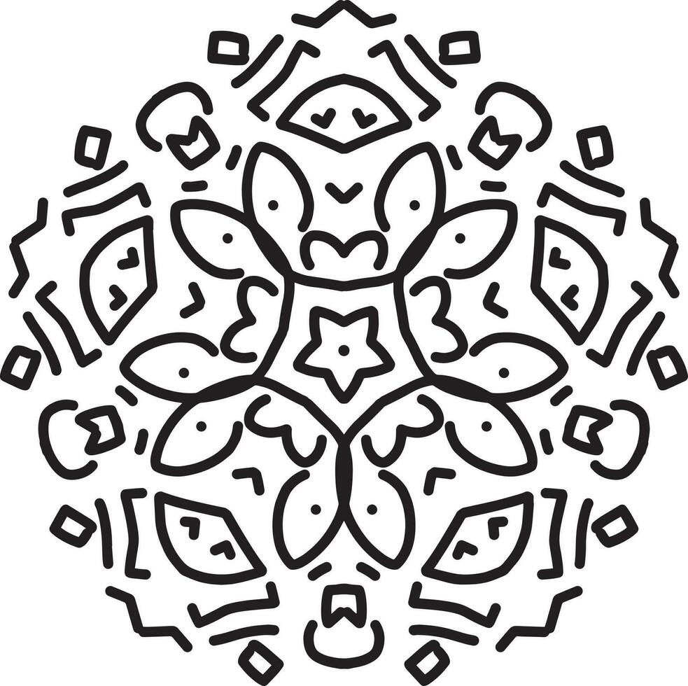 a black and white drawing of a circular design vector