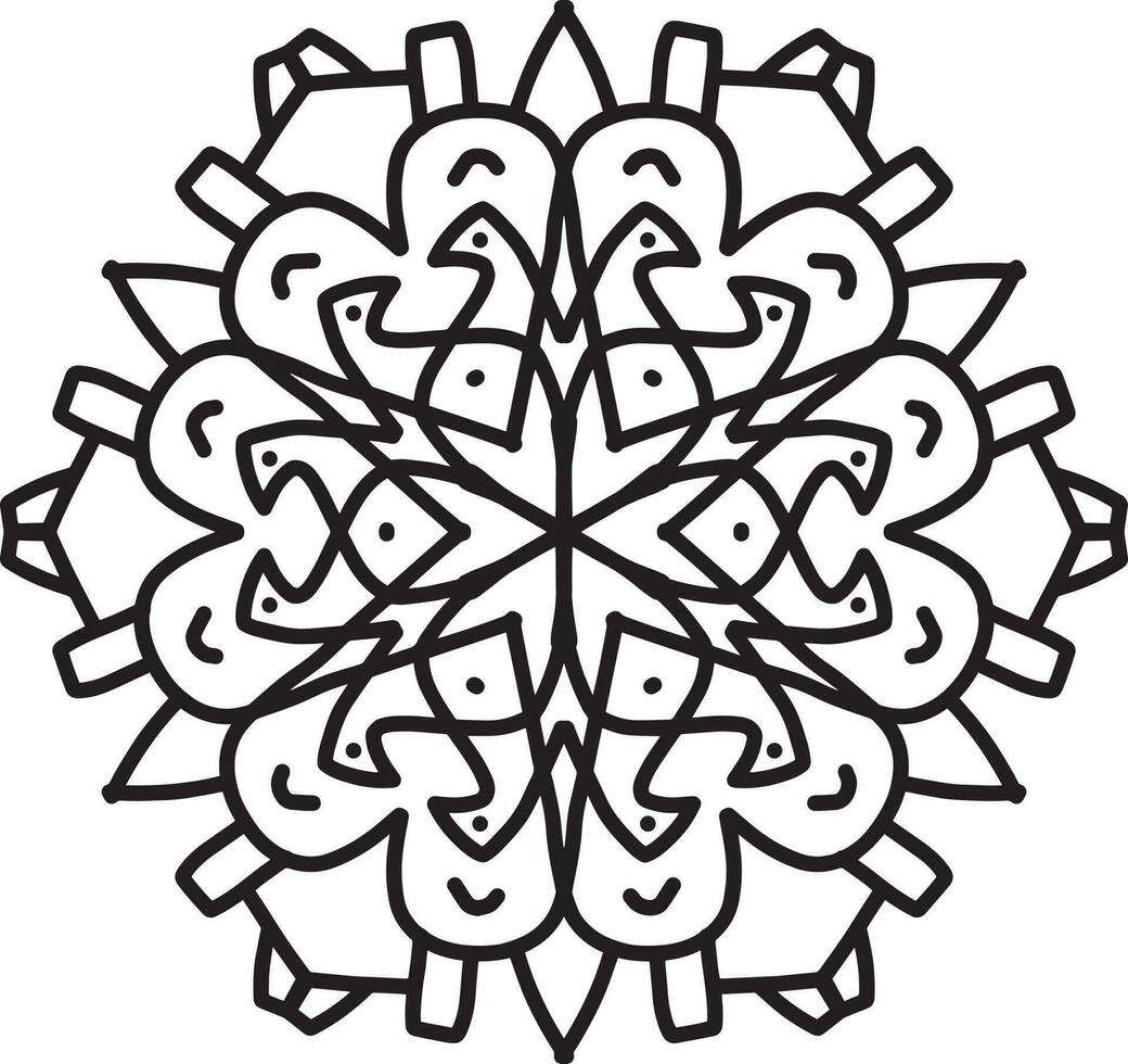 a black and white drawing of a circular design vector