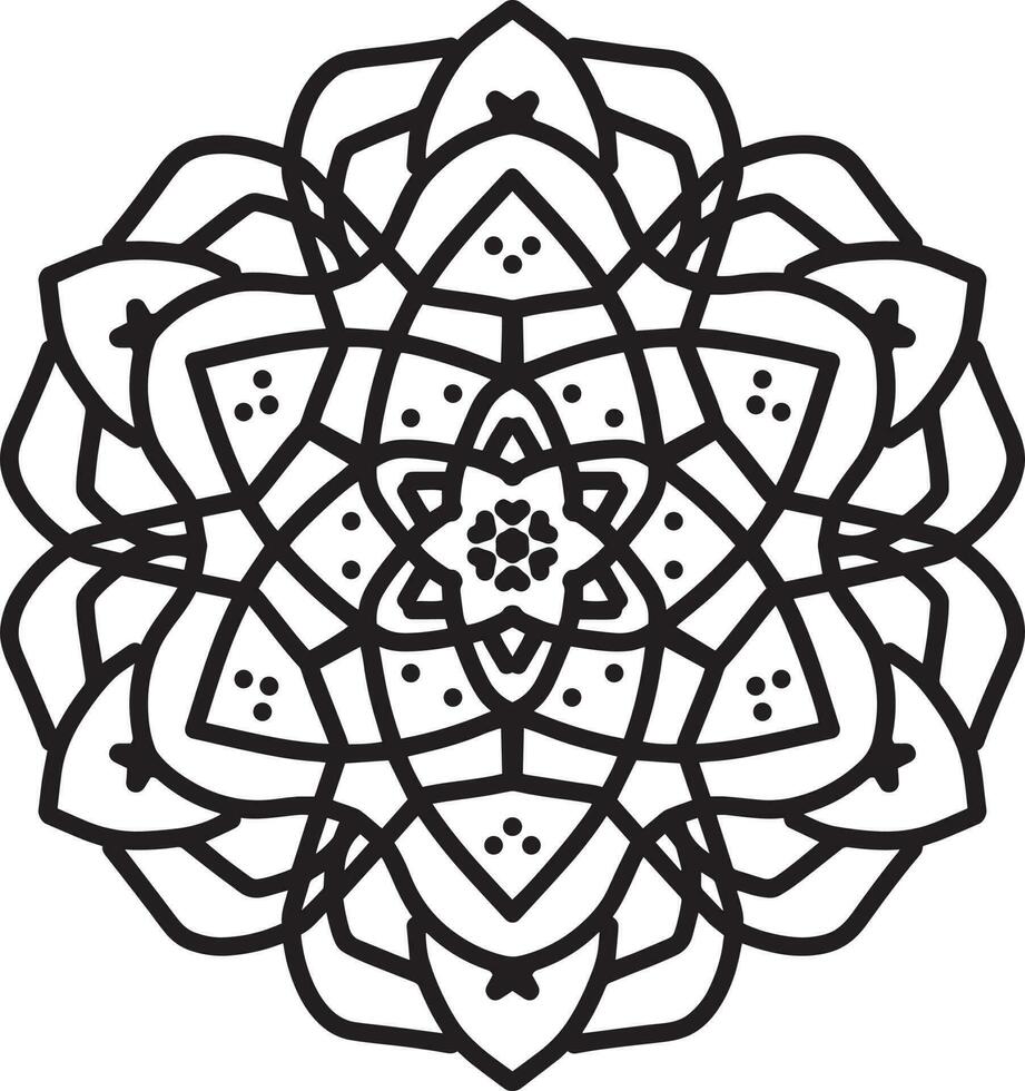 a black and white drawing of a circular design vector