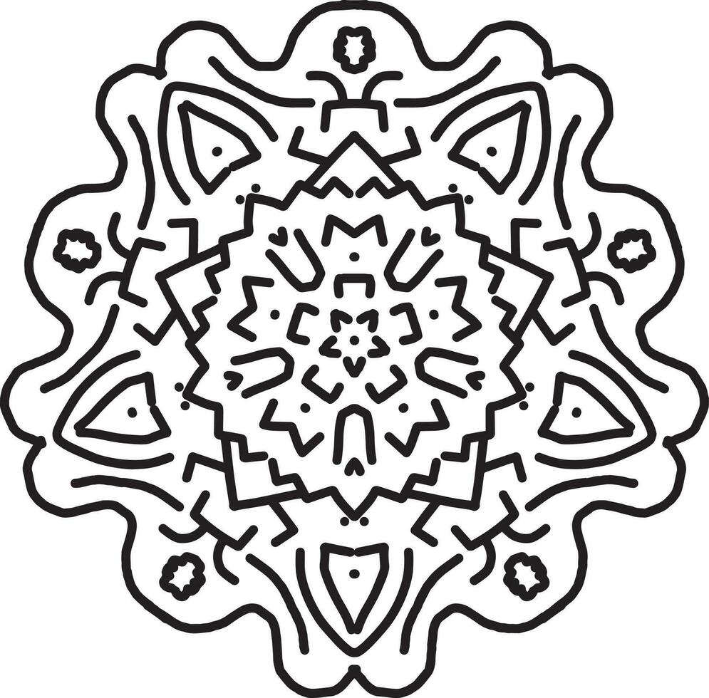 un negro y blanco dibujo de un circular diseño vector
