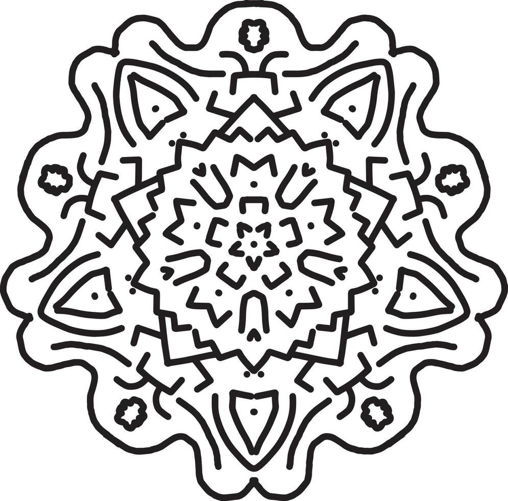 a black and white drawing of a circular design vector