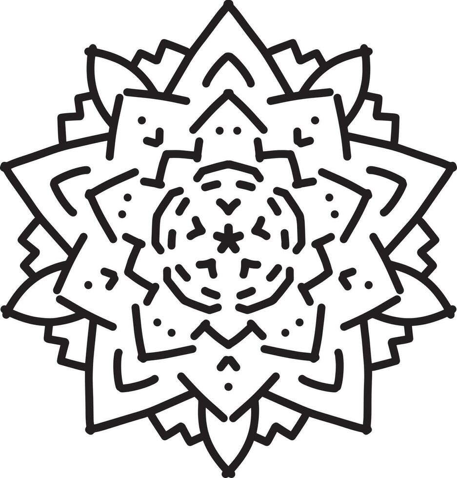 a black and white drawing of a circular design vector